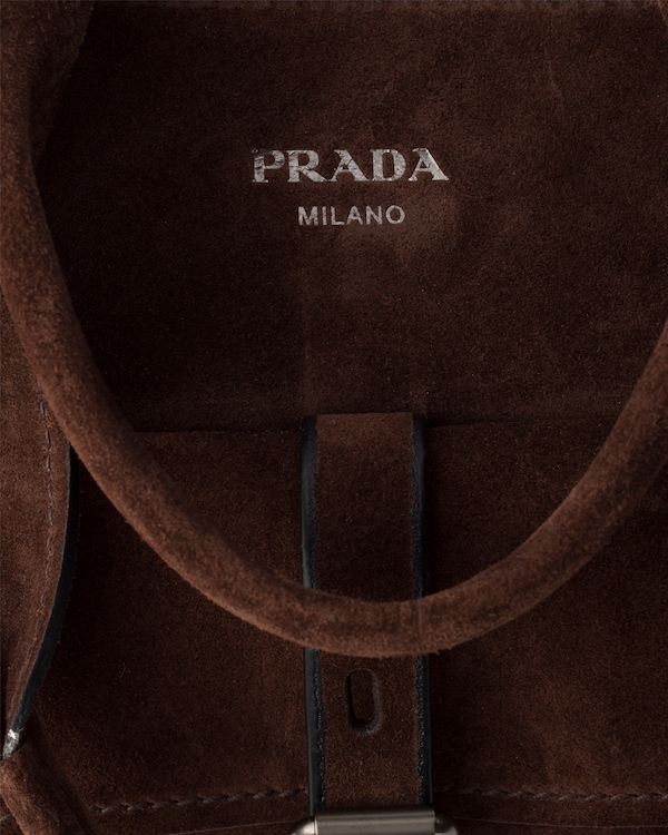 Prada Route large suede tote bag - Dark Brown Prada Route large suede tote bag - Dark Brown