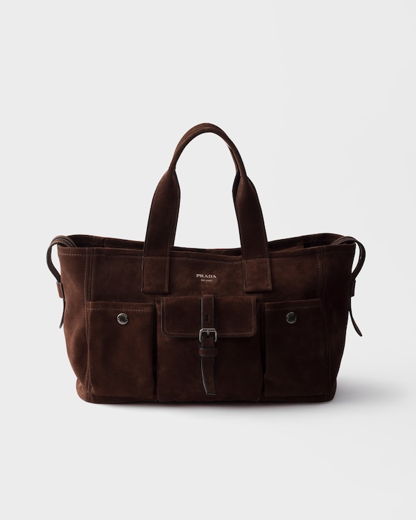 Prada Route large suede tote bag - Dark Brown Prada Route large suede tote bag - Dark Brown