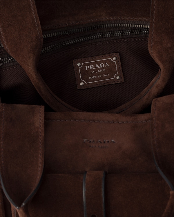 Prada Route large suede tote bag - Dark Brown Prada Route large suede tote bag - Dark Brown