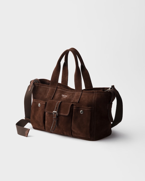 Prada Route large suede tote bag - Dark Brown Prada Route large suede tote bag - Dark Brown