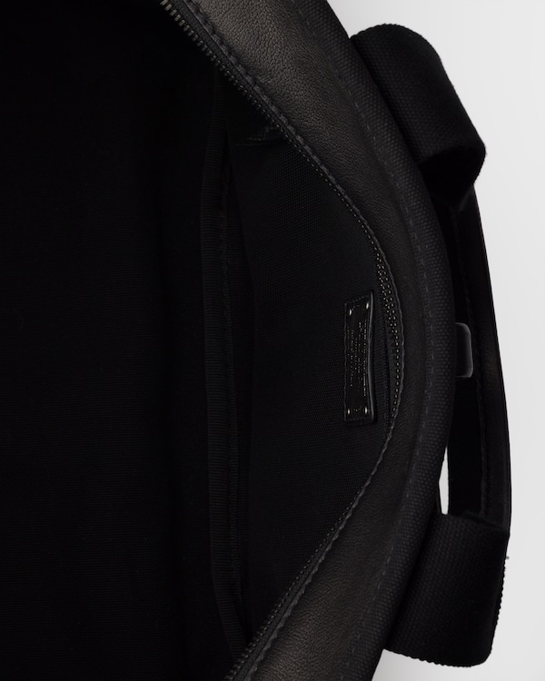 Prada Route large canvas and leather tote bags - Black Prada Route large canvas and leather tote bags - Black