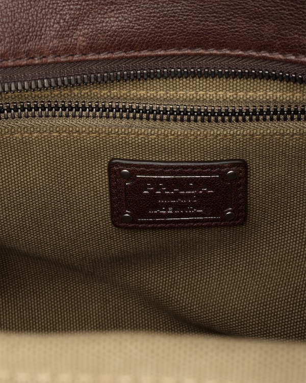 Prada Route large canvas and leather tote bags - Military Green Prada Route large canvas and leather tote bags - Military Green