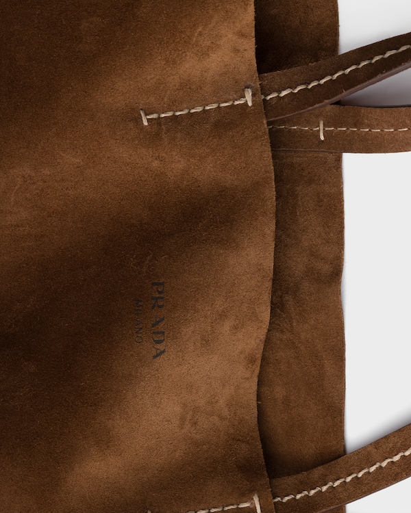 Large suede and crochet tote bag - Cocoa Brown Large suede and crochet tote bag - Cocoa Brown