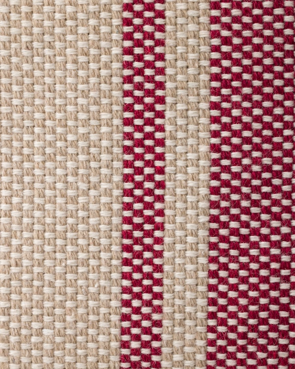 Große Tote Bag aus Canvas und Leder - Hellbraun/Rot Große Tote Bag aus Canvas und Leder - Hellbraun/Rot