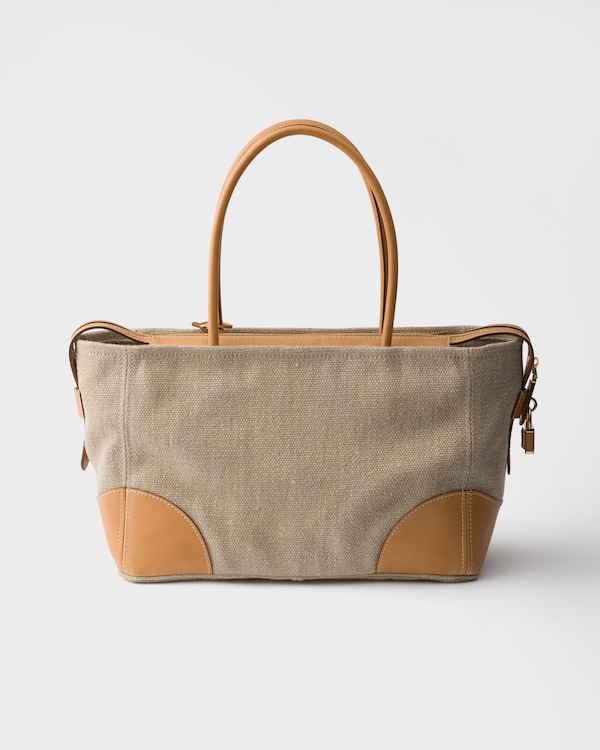 Large linen and leather tote bag - Rope/Natural Large linen and leather tote bag - Rope/Natural