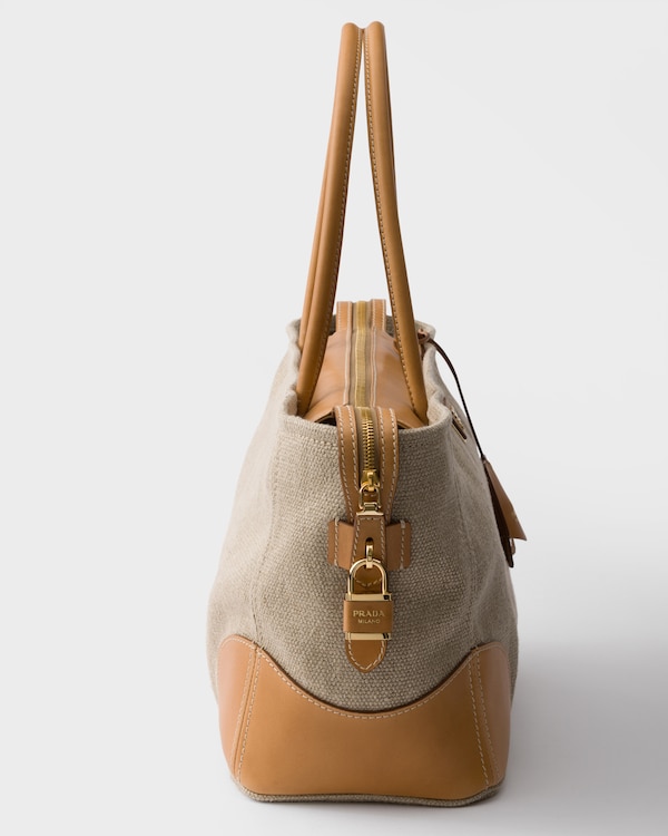 Large linen and leather tote bag - Rope/Natural Large linen and leather tote bag - Rope/Natural