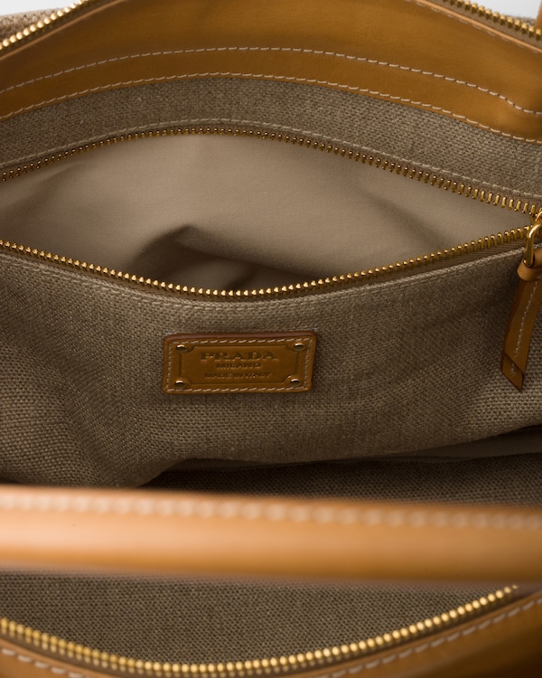 Large linen and leather tote bag - Rope/Natural Large linen and leather tote bag - Rope/Natural