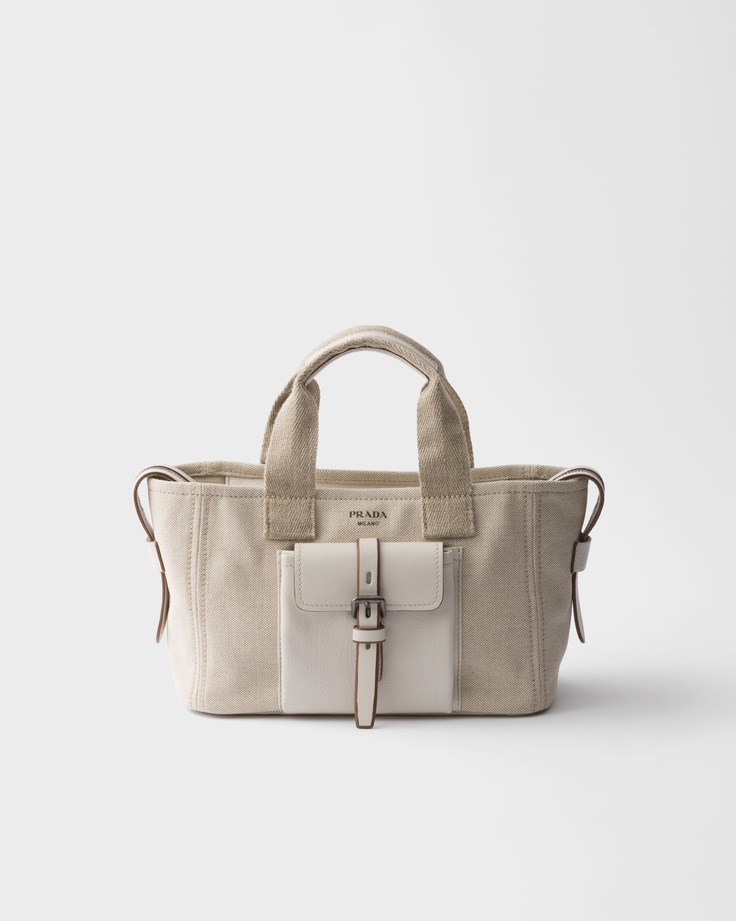 リップ♡ティペット♡プラダ♡トート ブラック ミディアム パデッド Re-Nylon xレザー トートバッグ | PRADA