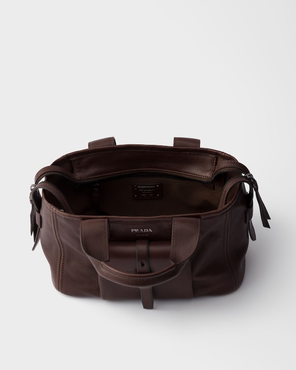 Prada Route medium leather tote bag - Cocoa Brown Prada Route medium leather tote bag - Cocoa Brown