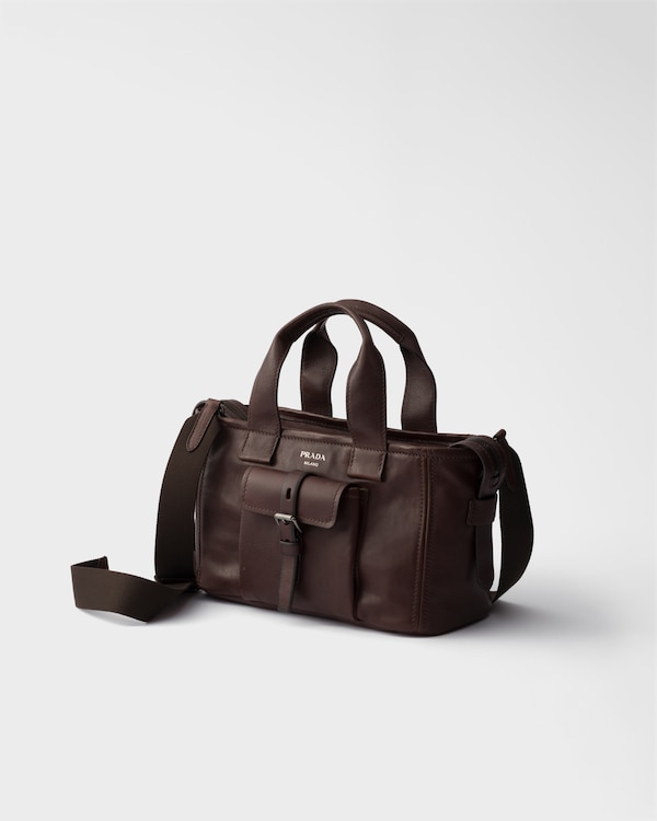 Prada Route medium leather tote bag - Cocoa Brown Prada Route medium leather tote bag - Cocoa Brown