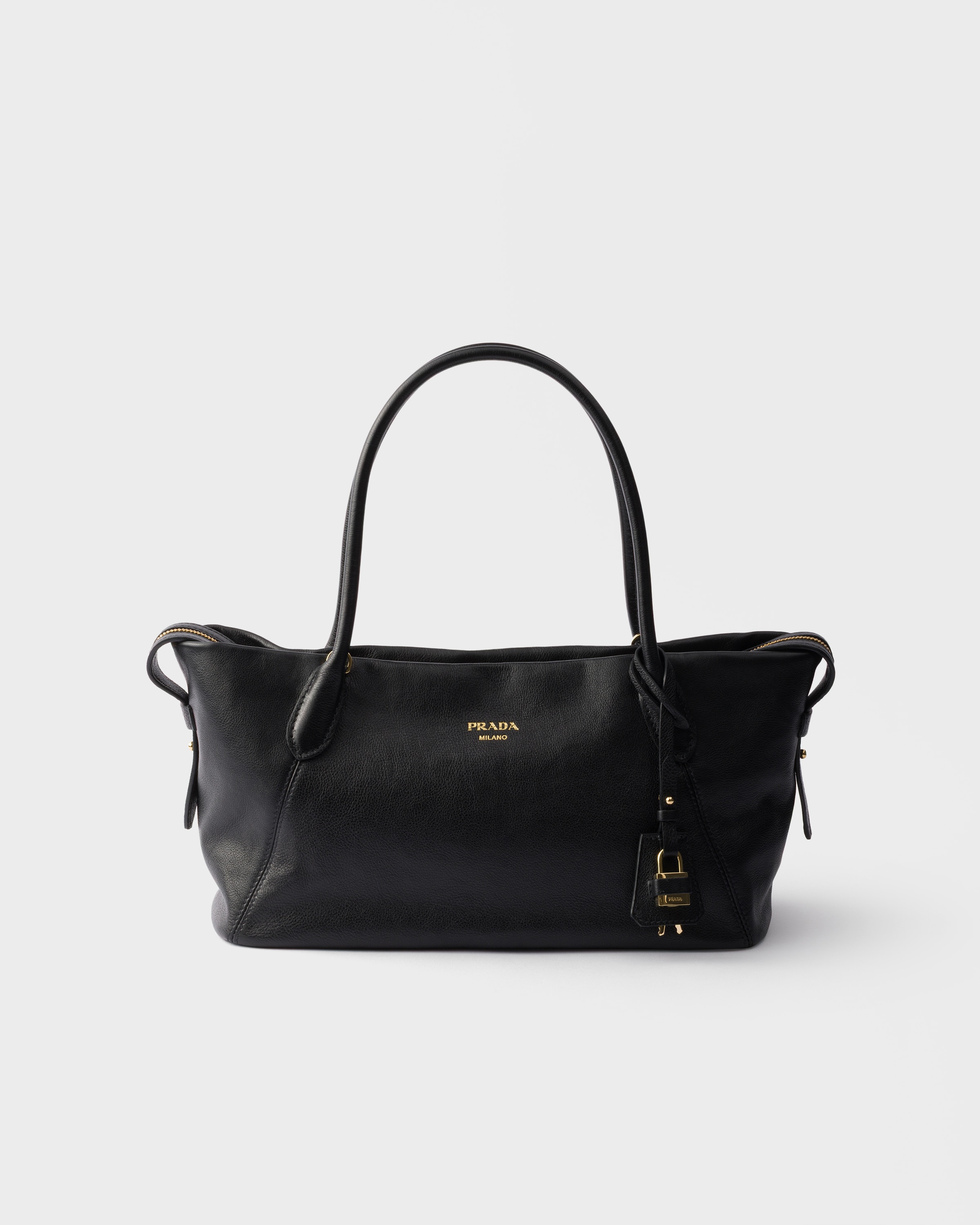 ブラック ラージ レザー トートバッグ | PRADA - 日本