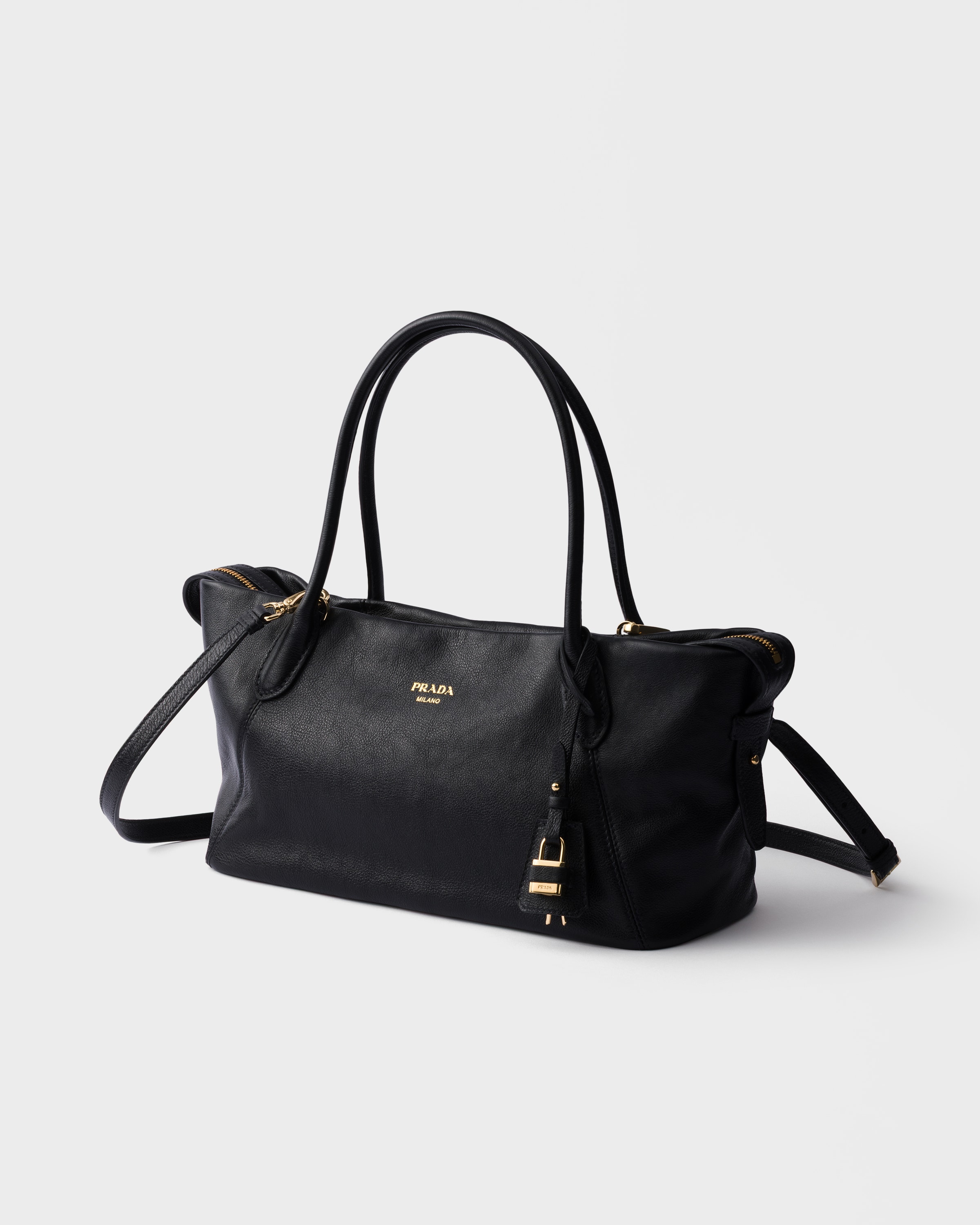 ブラック ラージ レザー トートバッグ | PRADA - 日本