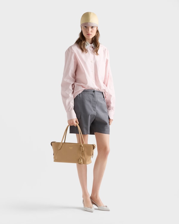 Large leather tote bag - Sand Beige Large leather tote bag - Sand Beige