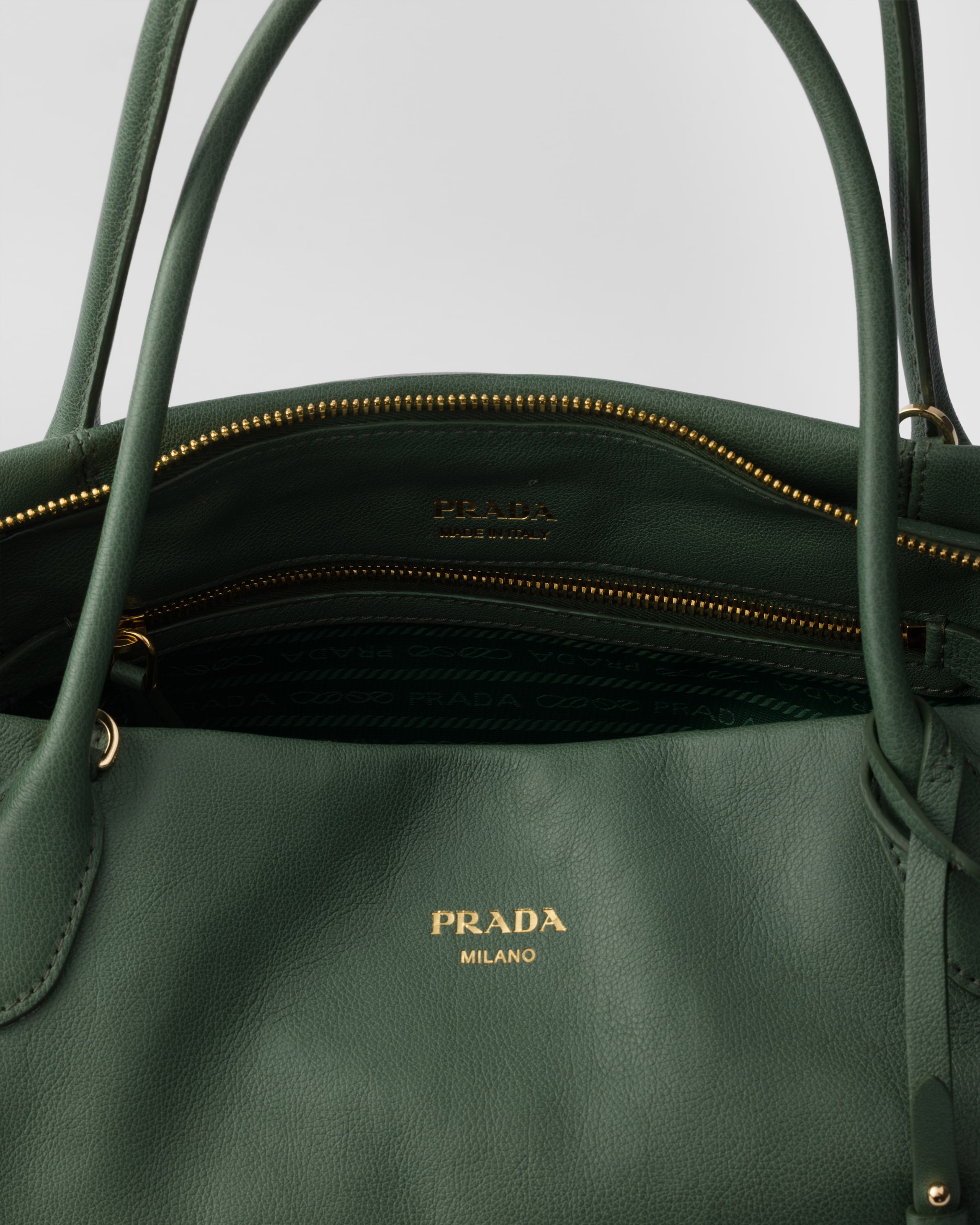 Sage Green Prada Ouvert large leather tote bag | PRADA - Switzerland