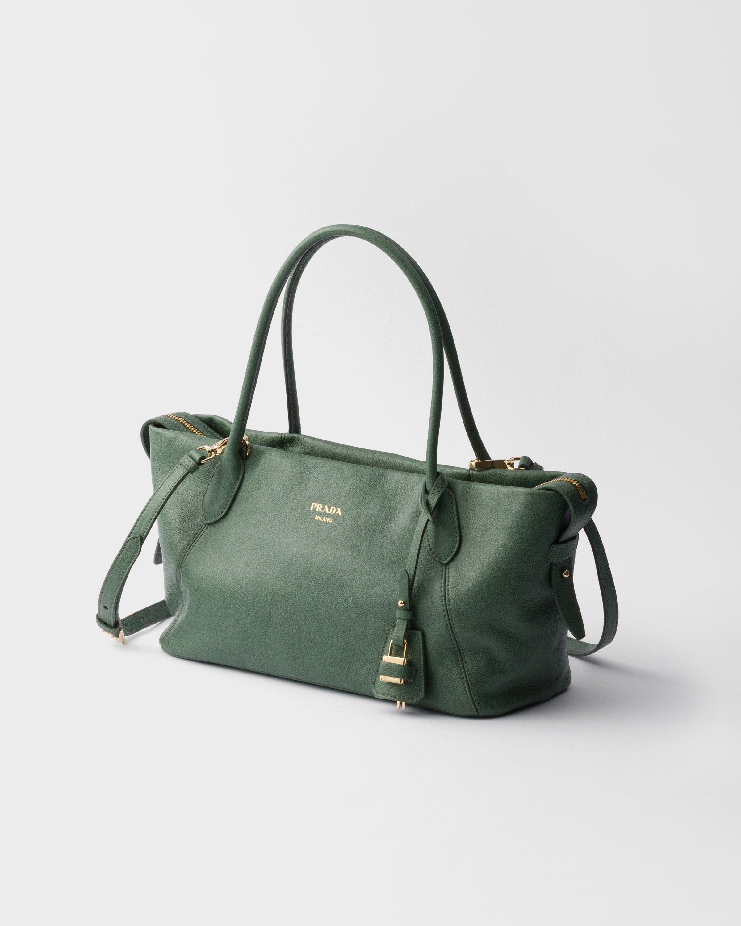 Sage Green Prada Ouvert large leather tote bag | PRADA - Switzerland