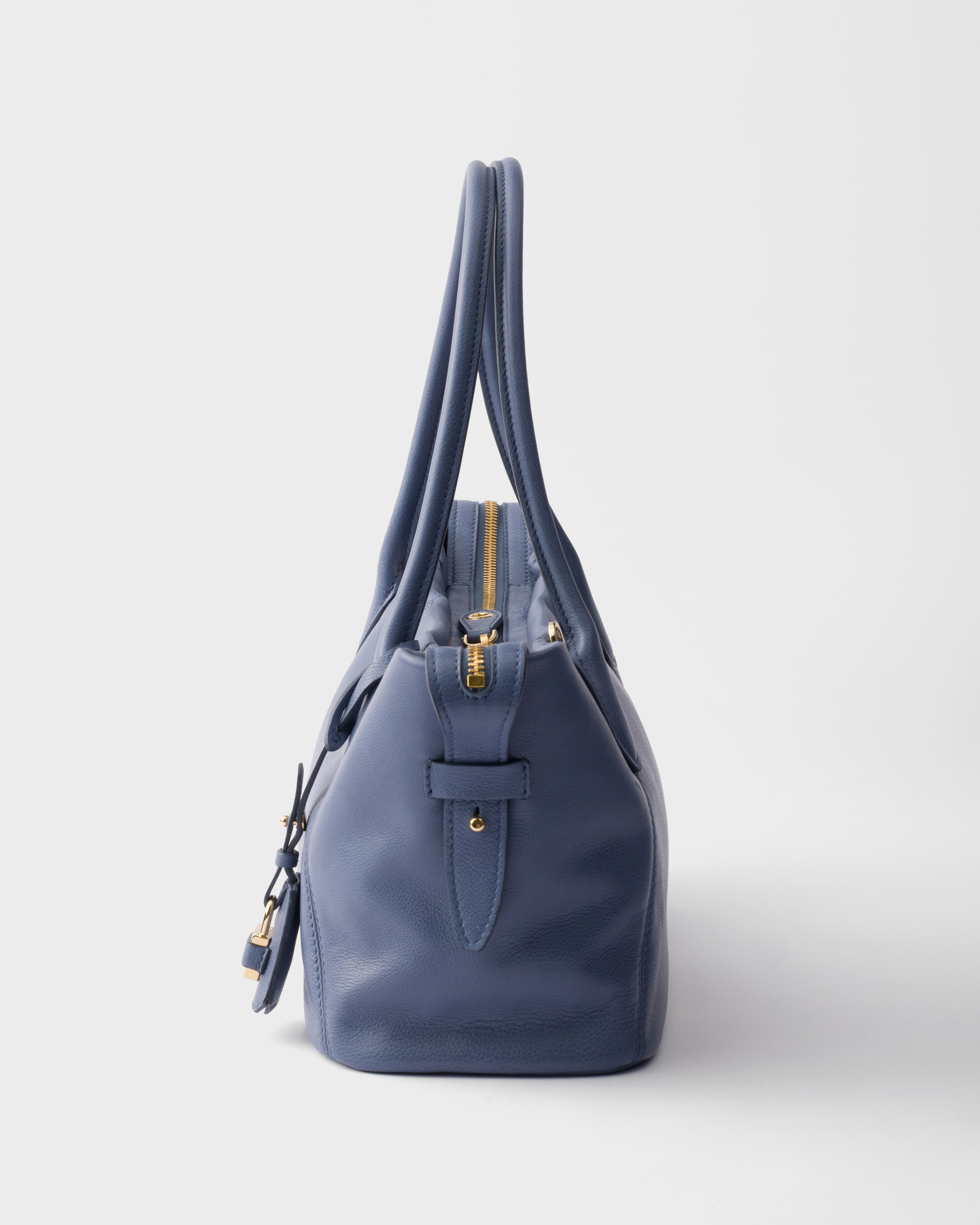 Aviation Blue Prada Ouvert large leather tote bag | PRADA - Spain