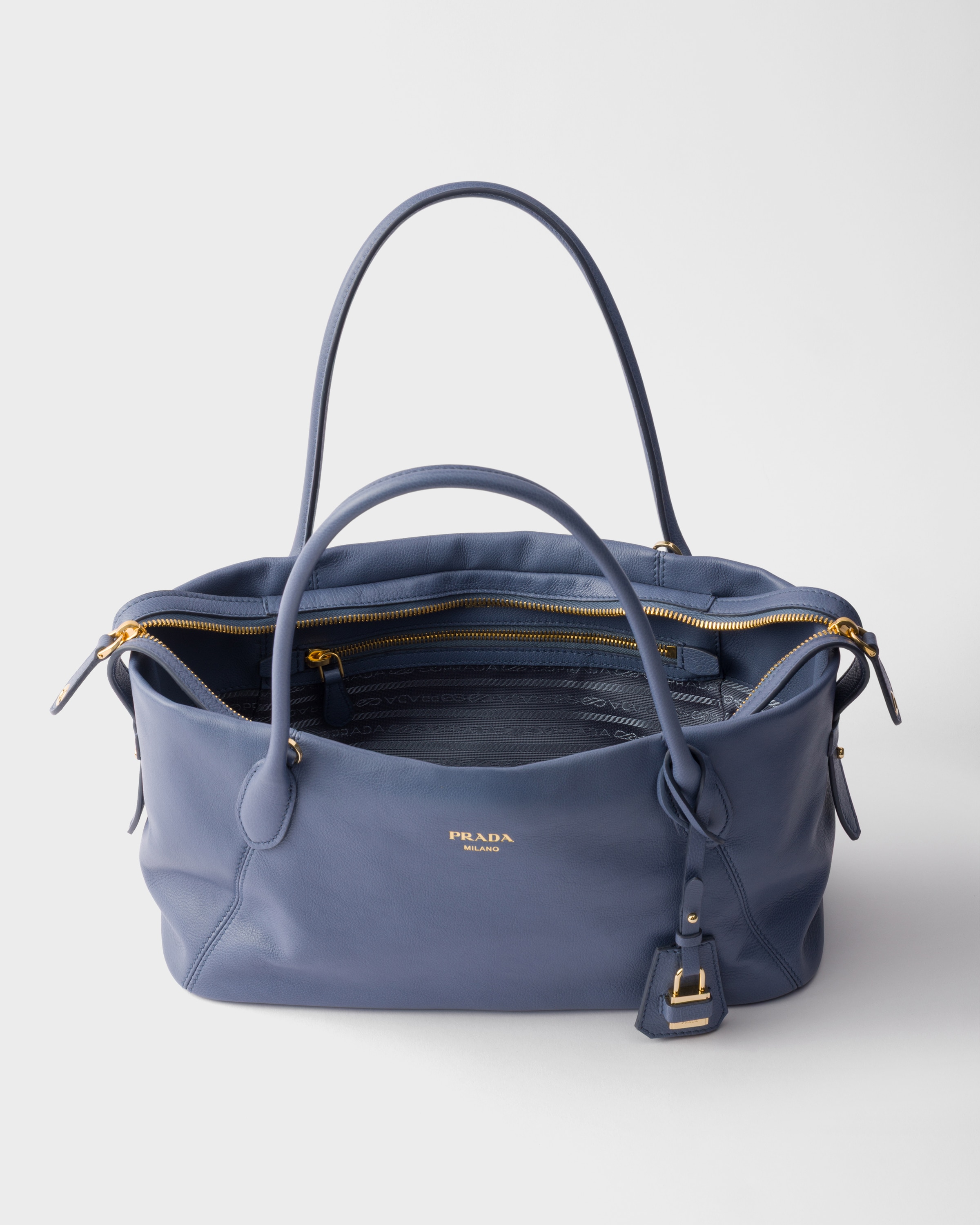 アビエーションブルー ラージ レザー トートバッグ | PRADA - 日本