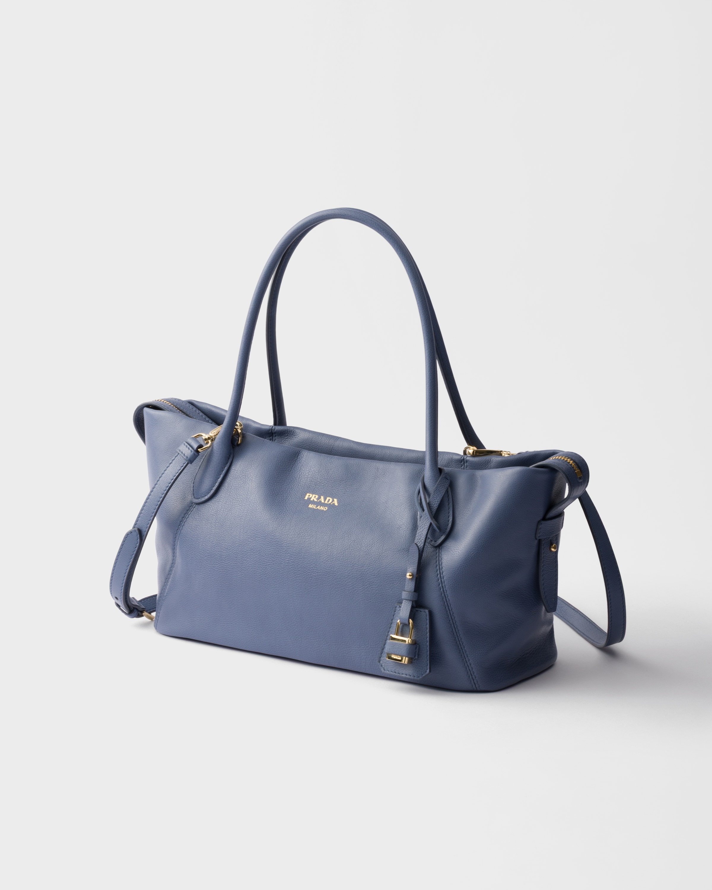 アビエーションブルー ラージ レザー トートバッグ | PRADA - 日本