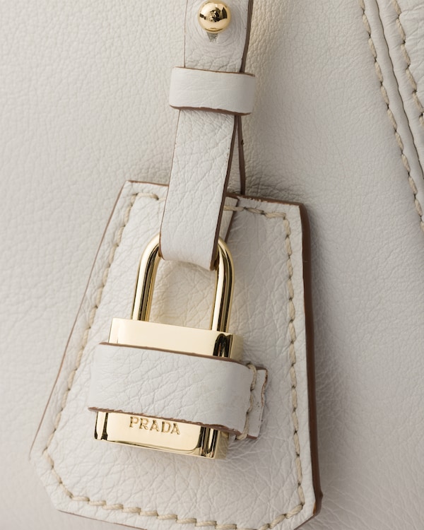 Large leather tote bag - Chalk White Large leather tote bag - Chalk White
