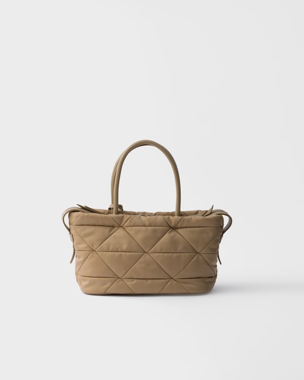 Padded Re-Nylon medium tote bag - Camel Brown Padded Re-Nylon medium tote bag - Camel Brown
