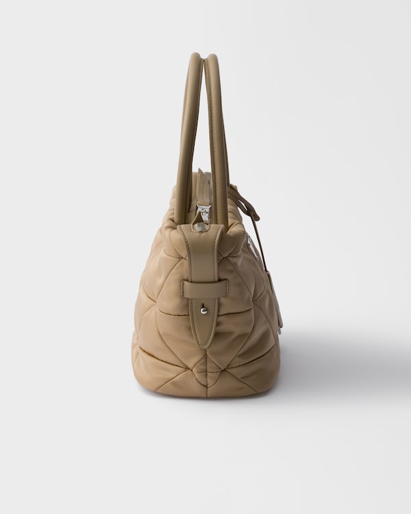 Padded Re-Nylon medium tote bag - Camel Brown Padded Re-Nylon medium tote bag - Camel Brown
