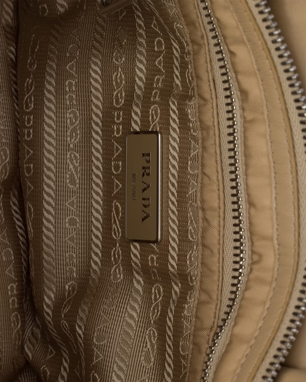 Padded Re-Nylon medium tote bag - Camel Brown Padded Re-Nylon medium tote bag - Camel Brown