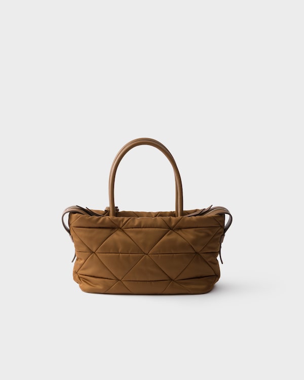 Padded Re-Nylon medium tote bag - Brandy Padded Re-Nylon medium tote bag - Brandy