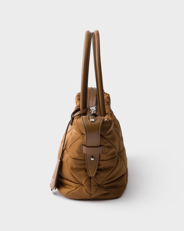 Padded Re-Nylon medium tote bag - Brandy Padded Re-Nylon medium tote bag - Brandy