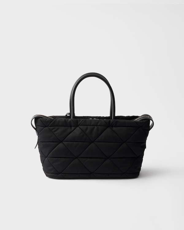 Medium padded Re-Nylon tote bag - Black Medium padded Re-Nylon tote bag - Black