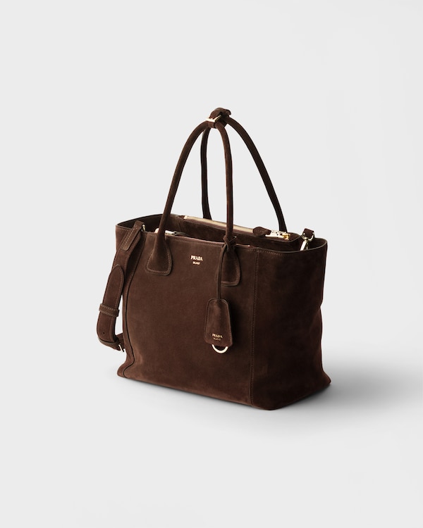Large suede tote bag - Dark Brown Large suede tote bag - Dark Brown