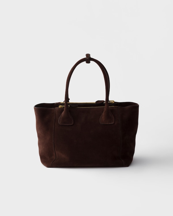 Medium suede tote bag - Dark Brown Medium suede tote bag - Dark Brown