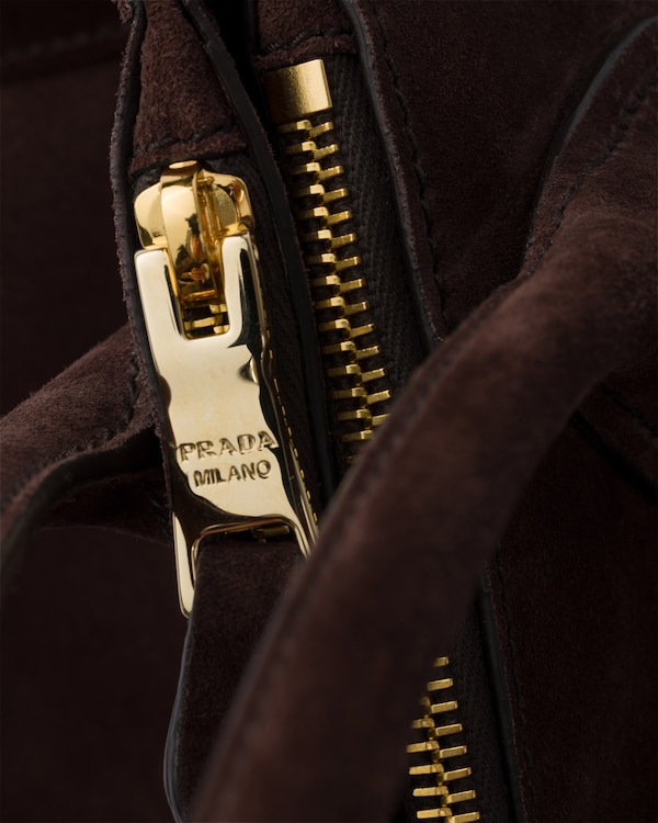 Medium suede tote bag - Dark Brown Medium suede tote bag - Dark Brown