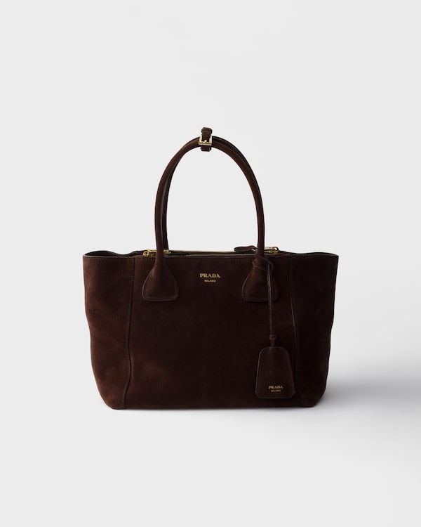 Medium suede tote bag - Dark Brown Medium suede tote bag - Dark Brown
