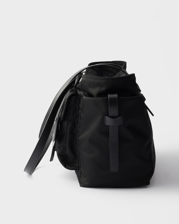 Large Re-Nylon shopping bag - Black Large Re-Nylon shopping bag - Black