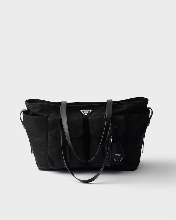 Large Re-Nylon shopping bag - Black Large Re-Nylon shopping bag - Black