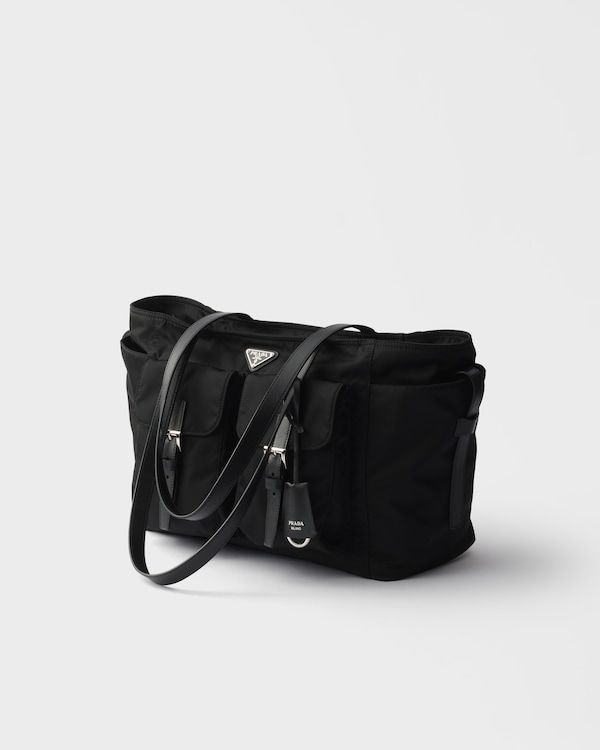 Large Re-Nylon shopping bag - Black Large Re-Nylon shopping bag - Black