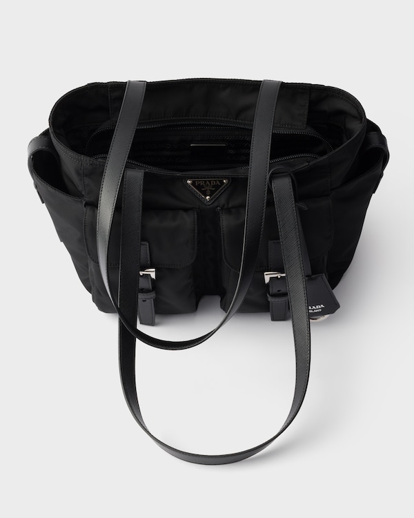 Small Re-Nylon shopping bag - Black Small Re-Nylon shopping bag - Black