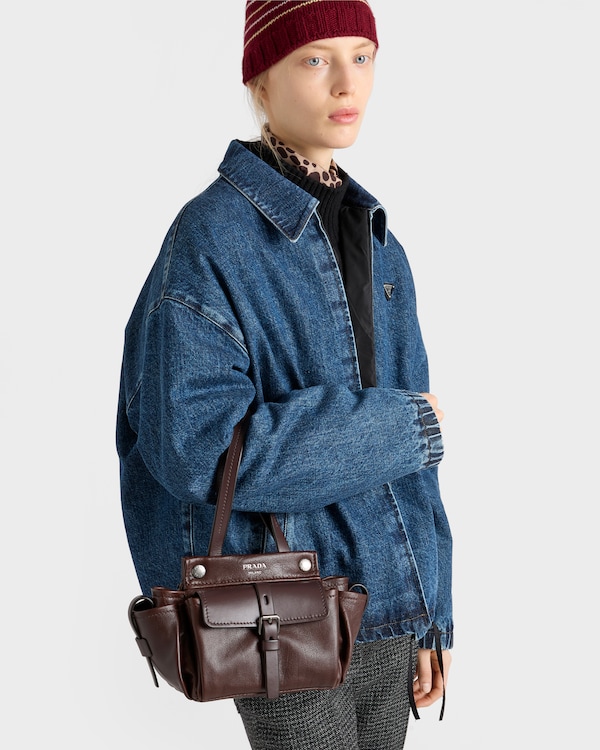 Prada Route leather mini tote bag - Cocoa Brown Prada Route leather mini tote bag - Cocoa Brown