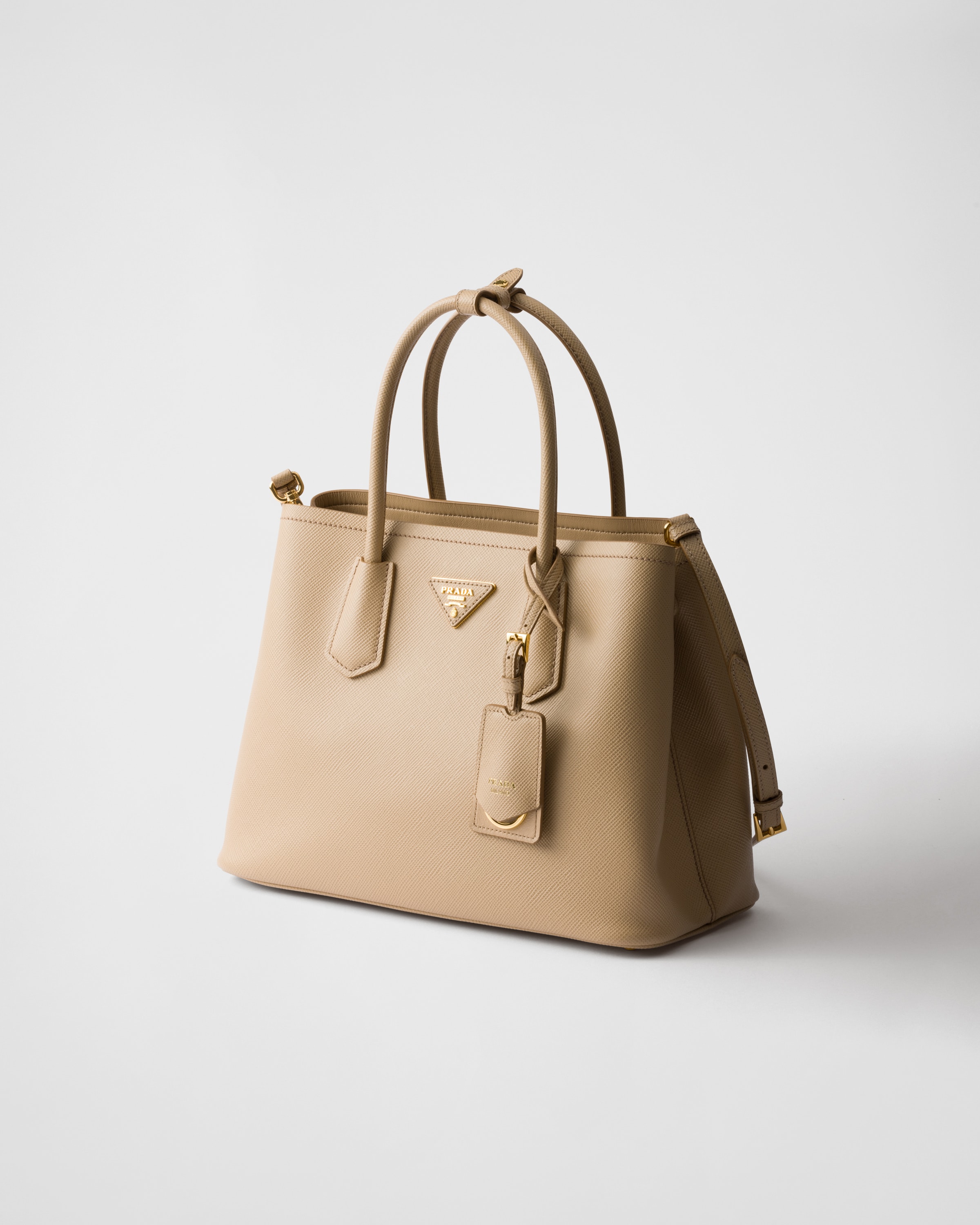 PRADA(プラダ)★サフィアーノ ミディアム ハンドバッグ Re-Nylon xサフィアーノレザー ミディアム トップハンドルバッグ
