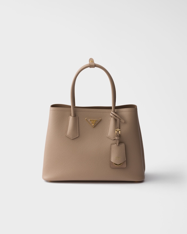 Prada Double medium Saffiano leather bag - Cameo Prada Double medium Saffiano leather bag - Cameo