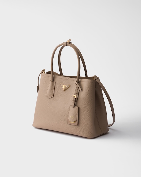 Prada Double medium Saffiano leather bag - Cameo Prada Double medium Saffiano leather bag - Cameo