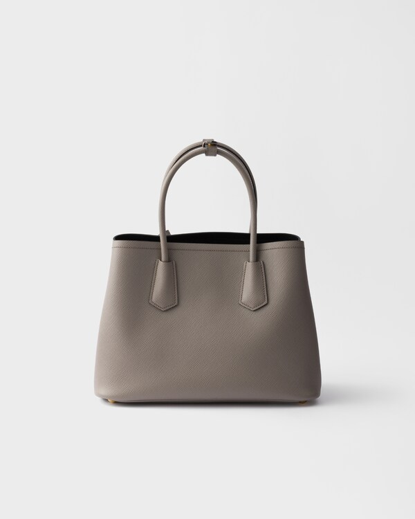 Prada Double medium Saffiano leather bag - Clay/ Black Prada Double medium Saffiano leather bag - Clay/ Black