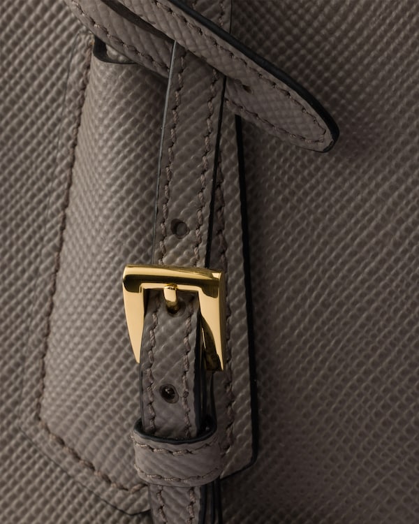 Prada Double medium Saffiano leather bag - Clay/ Black Prada Double medium Saffiano leather bag - Clay/ Black