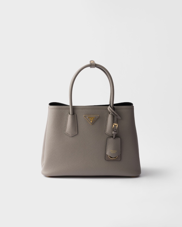 Prada Double medium Saffiano leather bag - Clay/ Black Prada Double medium Saffiano leather bag - Clay/ Black