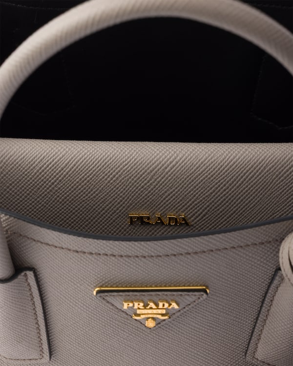 Prada Double medium Saffiano leather bag - Clay/ Black Prada Double medium Saffiano leather bag - Clay/ Black
