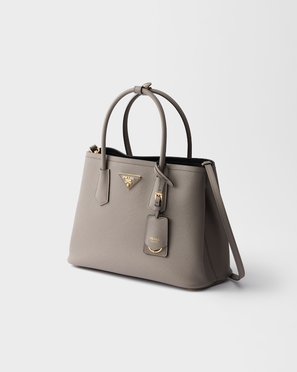 Prada Double medium Saffiano leather bag - Clay/ Black Prada Double medium Saffiano leather bag - Clay/ Black
