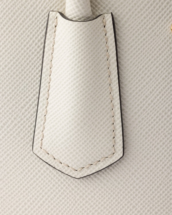 Prada Double medium Saffiano leather bag - Chalk White/Black Prada Double medium Saffiano leather bag - Chalk White/Black