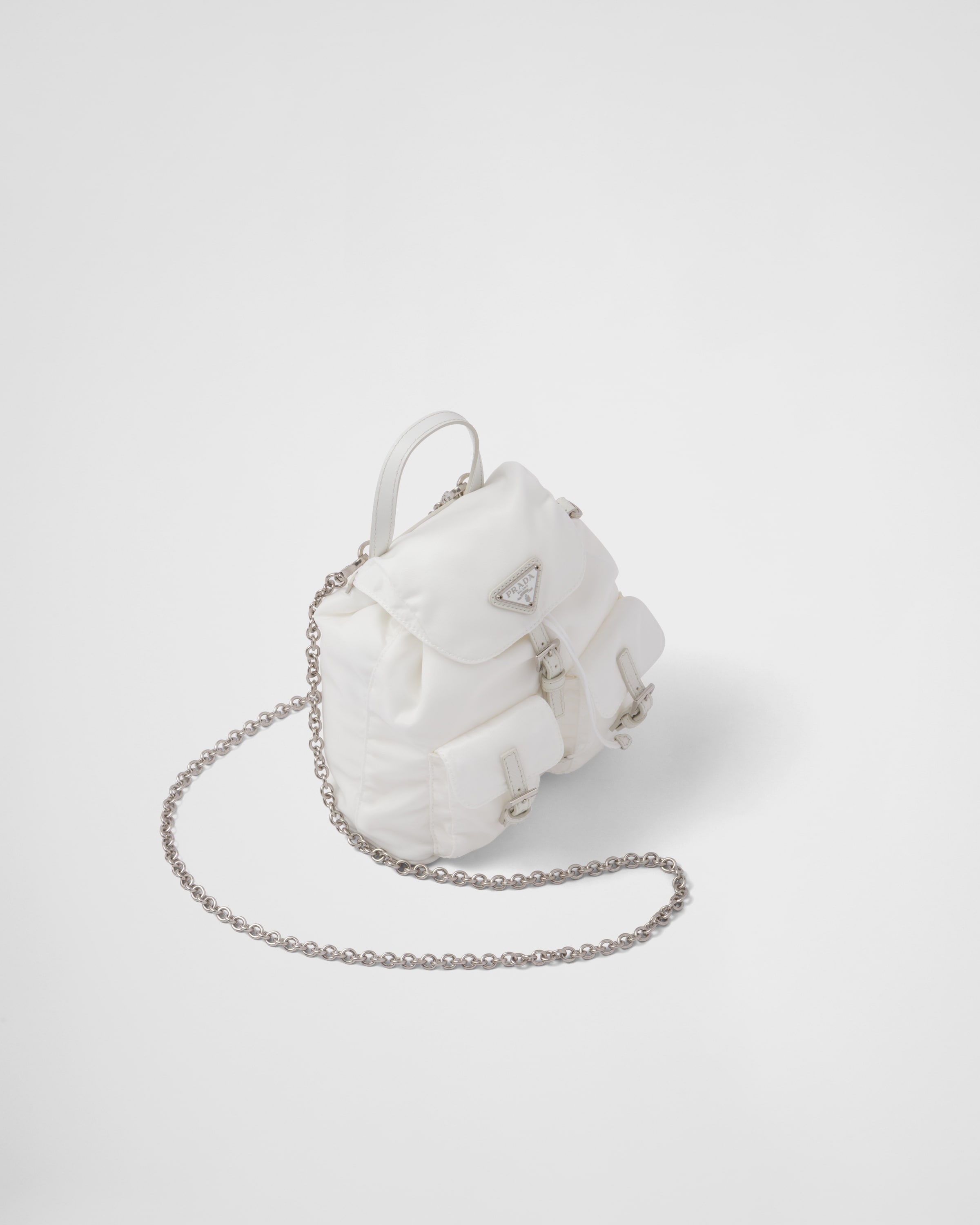 Prada mini 2025 backpack with chain