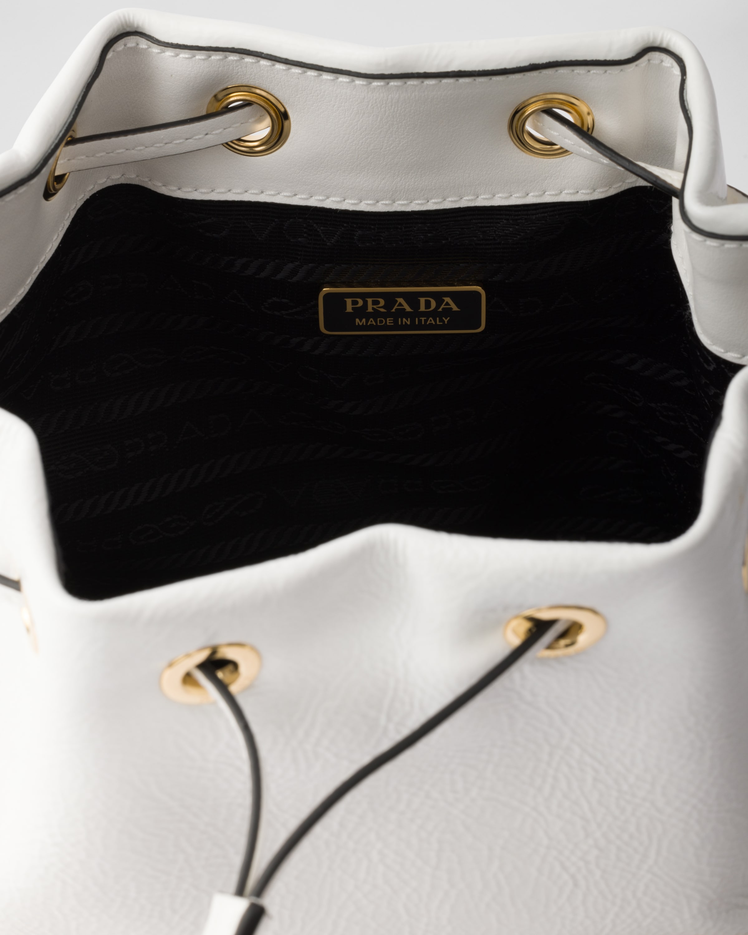 Prada Duet naplak patent leather bucket bag