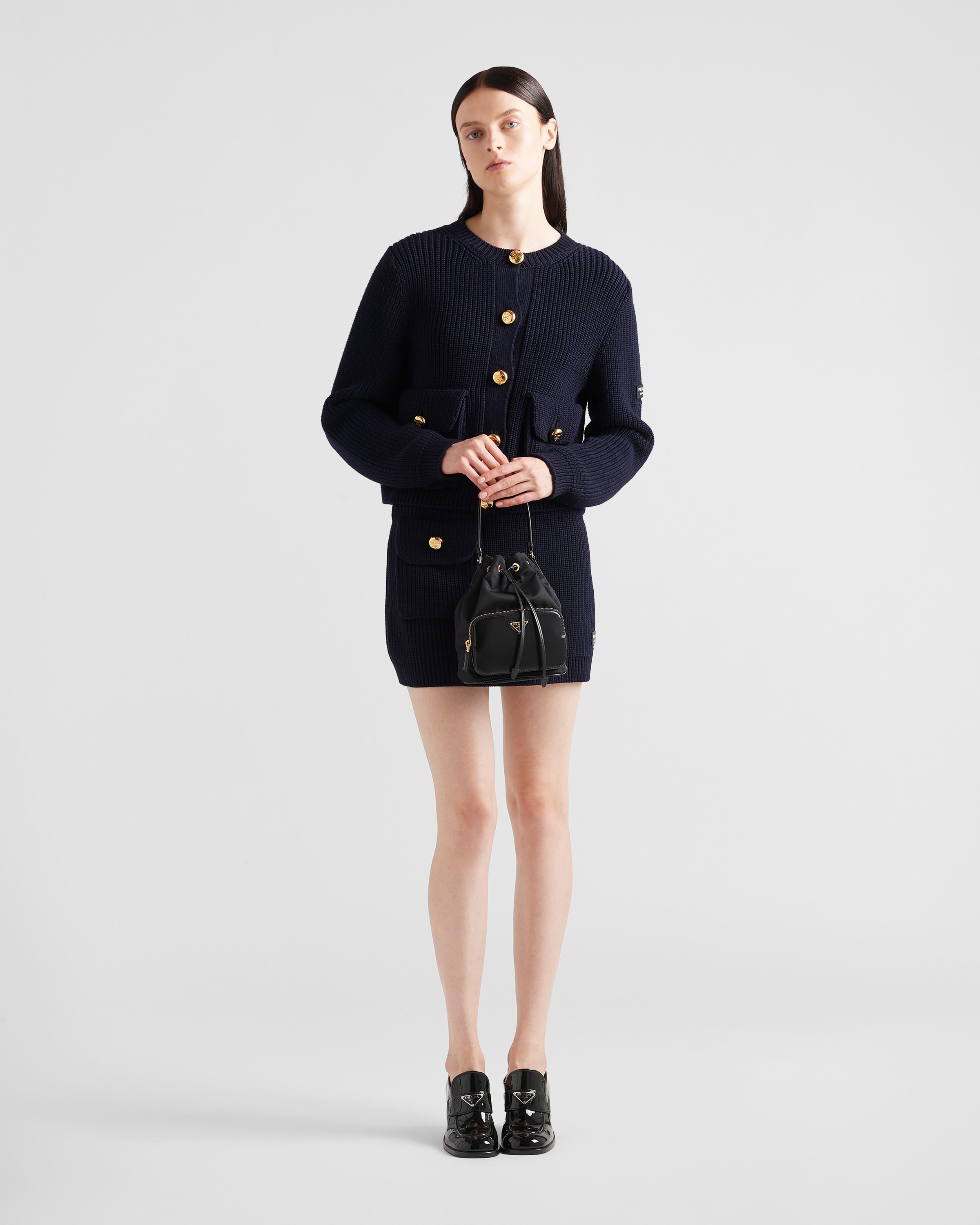 Prada nylon duet bucket bag deals
